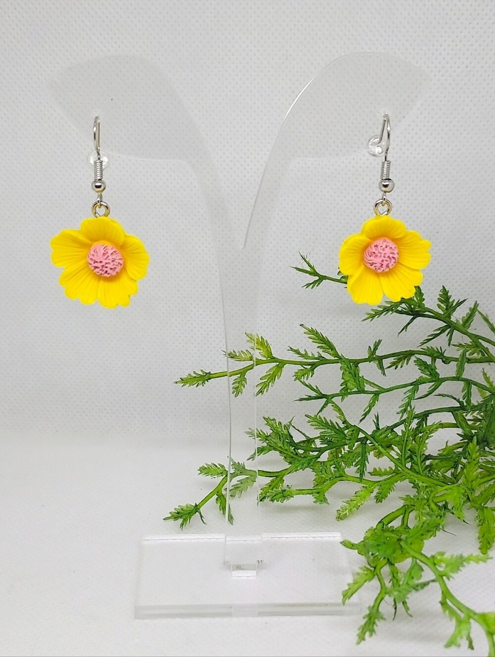 Earrings Yellow And Pink Flower Drop - NWT